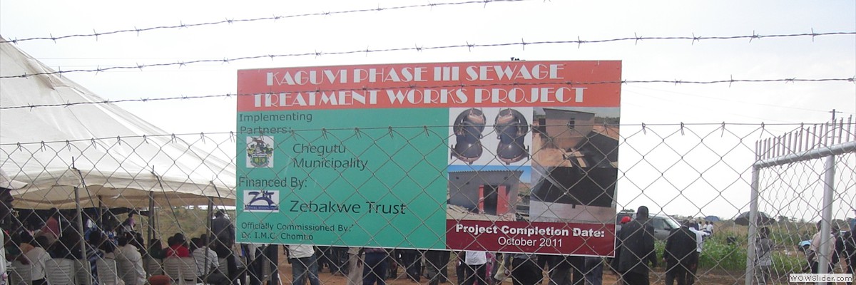 signage at the sewer pump house site by Zebakwe Trust 