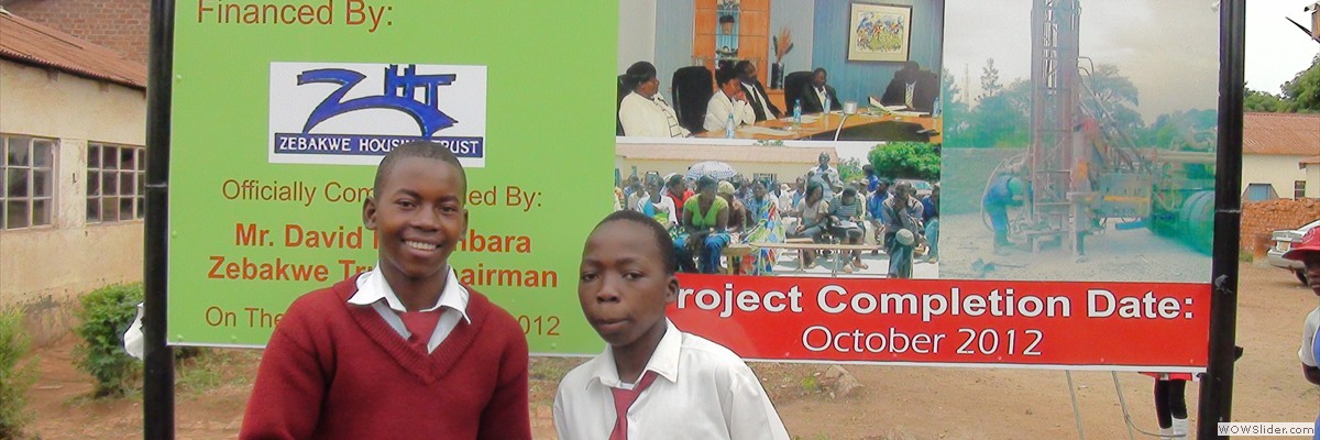 signage at St eric's P. School borehole site by Zebakwe Trust